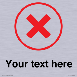 Custom plain background, red cross in a circle sign